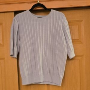 Ann Taylor Light Gray Ribbed Sweater